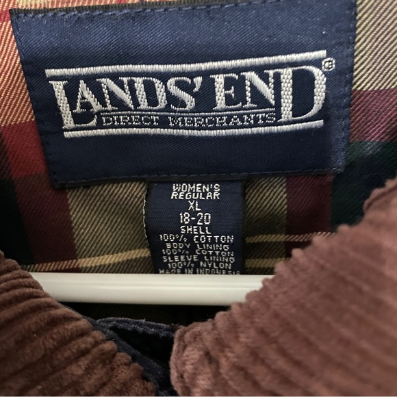 💙 Lands End Vintage Canvas Barn Field Chore Jacket Navy Blue size Women’s XL - Picture 4 of 6